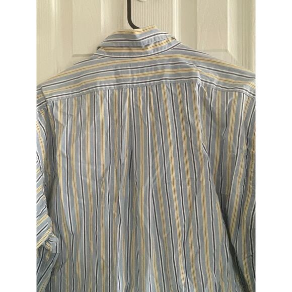 Men's Ralph Lauren Blue/YellowStripe LS Button Down Shirt - Size 16.5 Large, A69 - Picture 8 of 8
